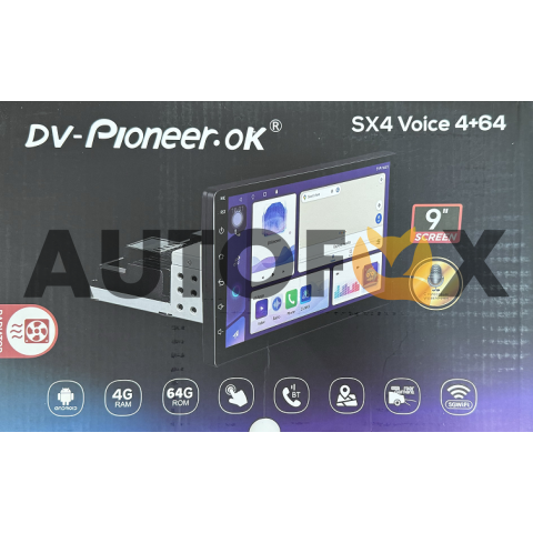 DV-Pioneer SX 4 VOICE 9"  (4+64Gb) Однодиновая посадка