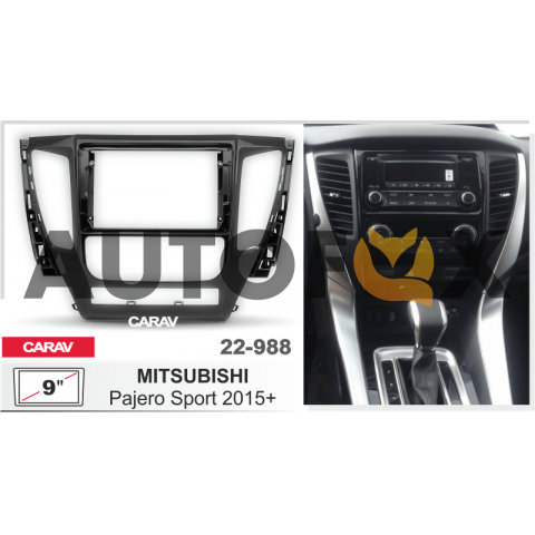 Carav 22-988: 9" РАМКА MITSUBISHI Pajero Sport 15+ черная глянц