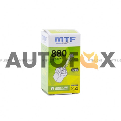 MTF Light Long Life H27(880)  27w 12V +30% HS1280 Картон Лампа галоген (1шт) 